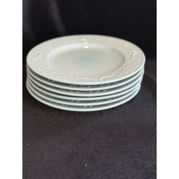 Set 6 Thomson Pottery Vera Haze Blue 8" Rare Pattern Salad/Dessert/Snack Plate - Picture 6 of 6
